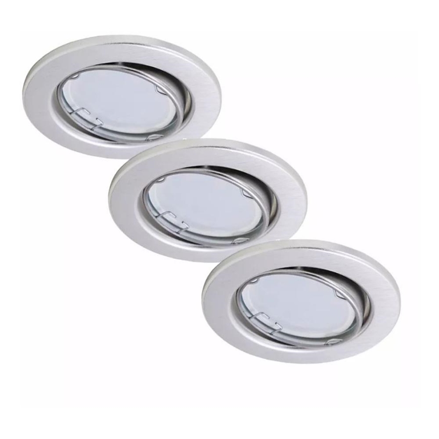 Briloner 7221-039 - SET 3x Lampada LED da incasso per bagni 1xGU10/3W/230V IP23 argento