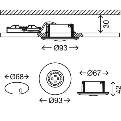 Briloner 7227-018 - Lampada LED da incasso per bagni LED/5W/230V IP65 cromo opaco