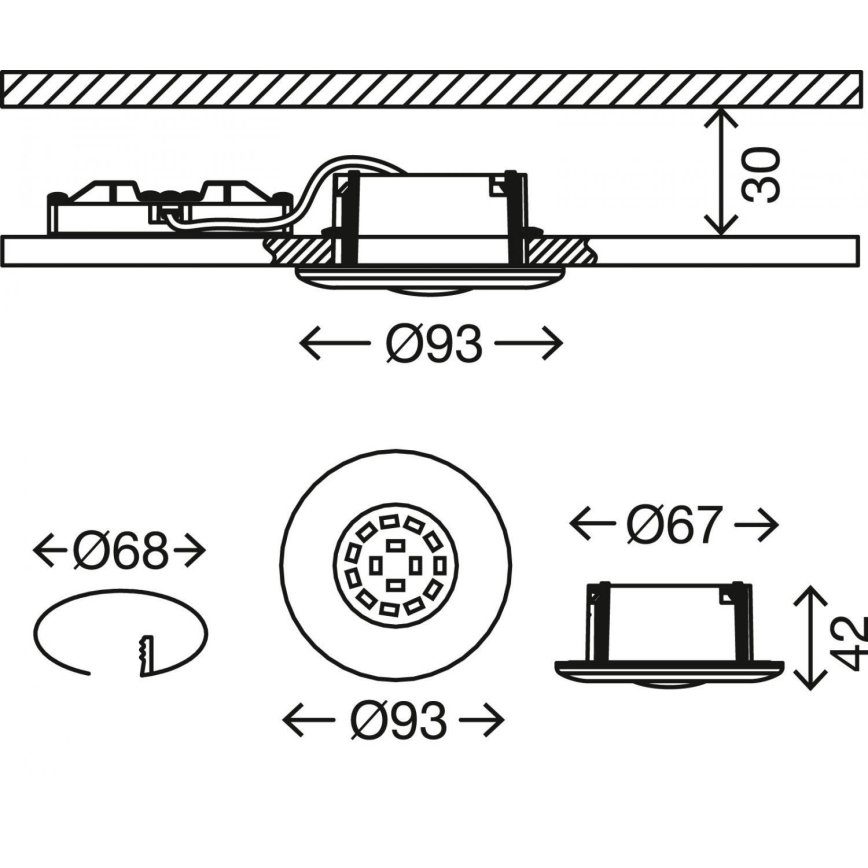 Briloner 7227-018 - Lampada LED da incasso per bagni LED/5W/230V IP65 cromo opaco