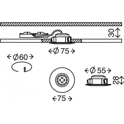 Briloner 7231-019 - Luce da incasso LED da bagno dimmerabile LED/5,5W/230V IP44