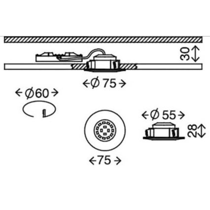 Briloner 7231-031- SET 3x Luce da incasso LED da bagno dimmerabile LED/5,5W/230V IP44