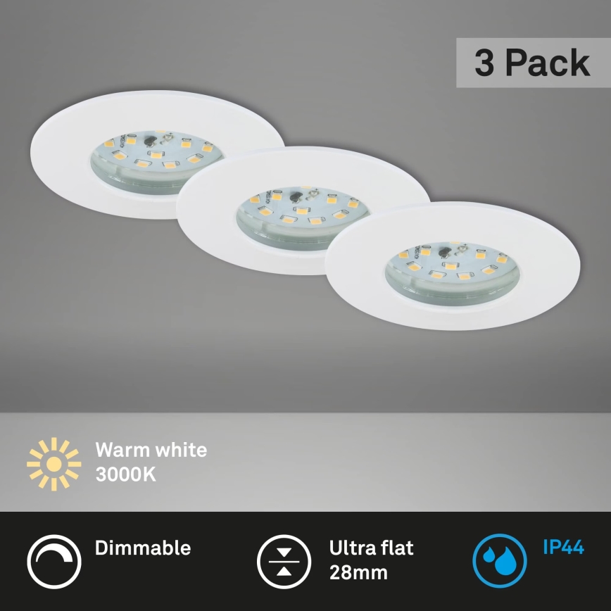 Briloner 7231-036 - SET 3x Luce da incasso LED da bagno dimmerabile LED/5,5W/230V IP44