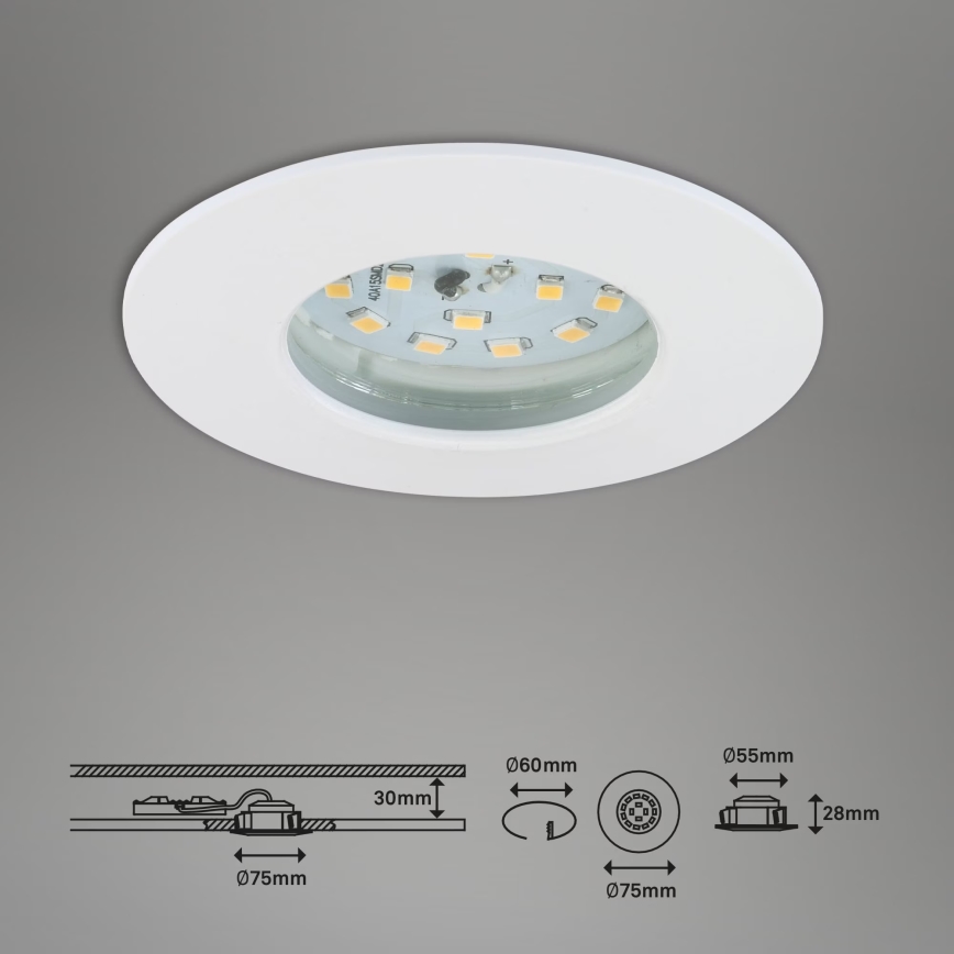 Briloner 7231-036 - SET 3x Luce da incasso LED da bagno dimmerabile LED/5,5W/230V IP44