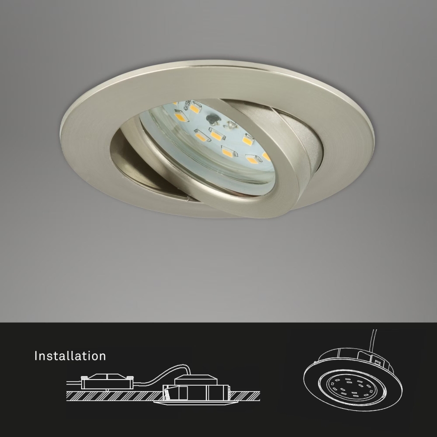 Briloner 7232-032 - Confezione da 3 faretti da incasso dimmerabili per bagno ATTACH LED/5,5W/230V IP23
