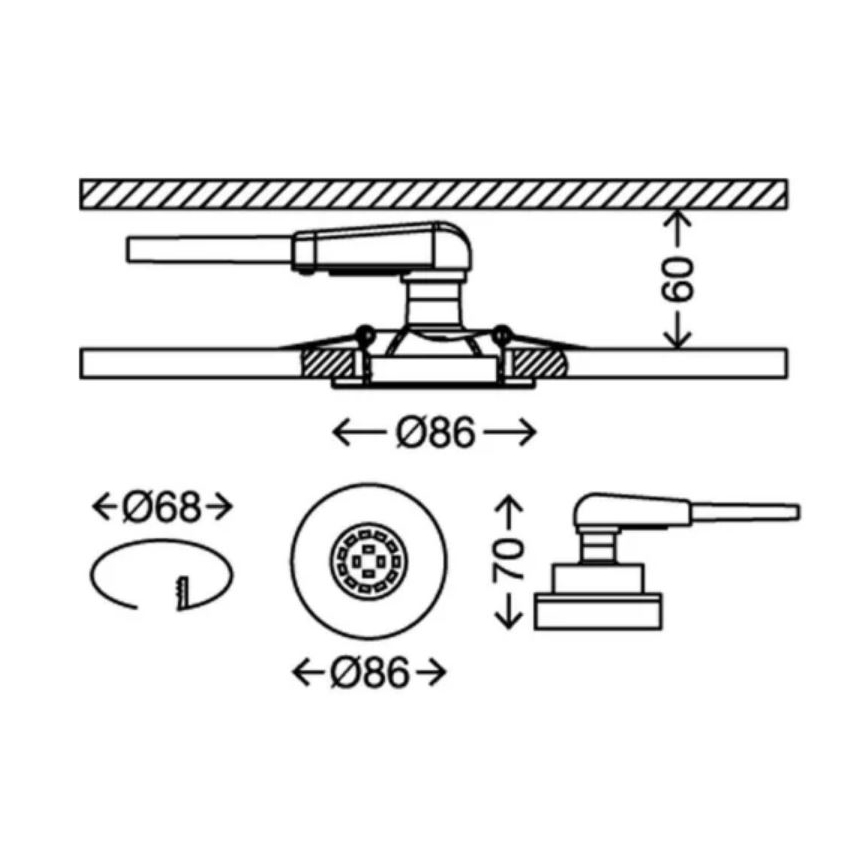 Briloner 7277-038 - SET 3x Luce da incasso LED da bagno dimmerabile 1xGU10/5W/230V IP23