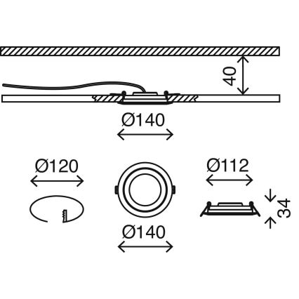 Briloner 7285-012 - Lampada da incasso per bagno LED/6,4W/230V IP23