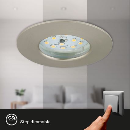 Briloner 7295-012 - LED Dimmerabile bathroom da incasso chiaro ATTACH LED/6,5W/230V IP44