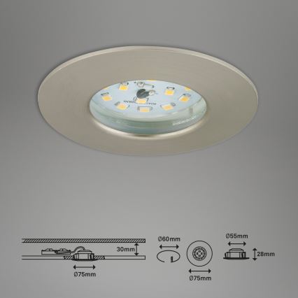 Briloner 7295-012 - LED Dimmerabile bathroom da incasso chiaro ATTACH LED/6,5W/230V IP44