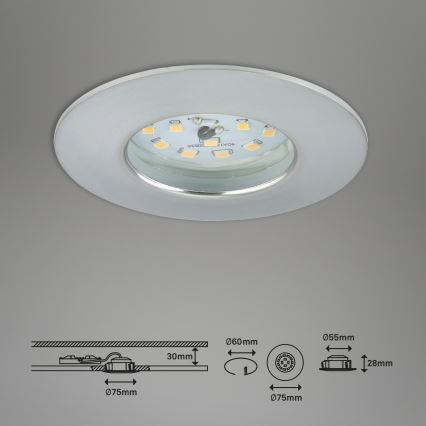 Briloner 7295-019- LED Luce da bagno dimmerabile da incasso ATTACH LED/6,5W/230V IP44