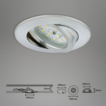 Briloner 7296-019 - Luce da incasso LED da bagno dimmerabile LED/6,5W/230V IP23