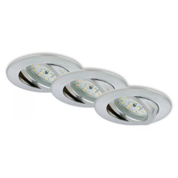 Briloner 7296-039 - Set di 3 faretti LED dimmerabili da incasso per bagno LED/6,5W/230V 3000K IP23 cromo opaco