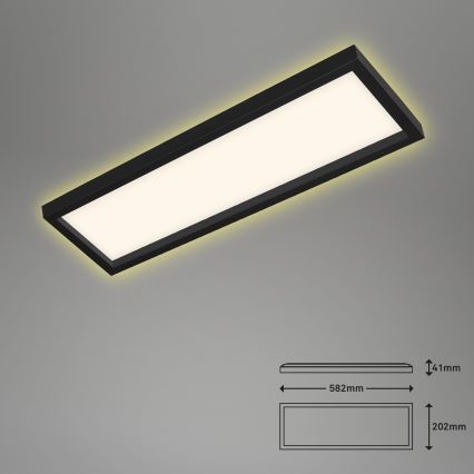 Briloner 7365-015 - Plafoniera LED CADRE LED/22W/230V 58,2x20,2 cm nera