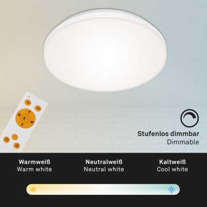 Briloner 7377-016 - Plafoniera LED dimmerabile LED/12W/230V 3000-6500K + telecomando