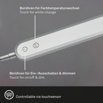 Briloner 7389-014 - LED Dimmerabile touch flexible lampada da tavolo SERVO LED/8W/230V 3000/4000/6500K