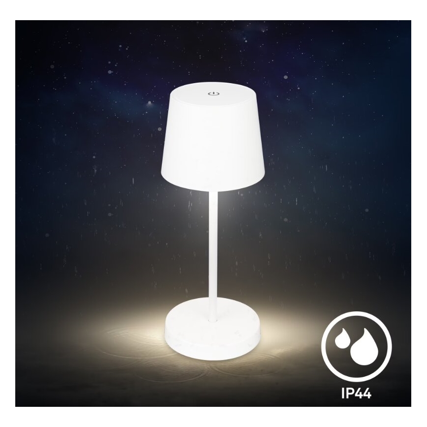 Briloner 7423016 - Lampada da tavolo ricaricabile da esterno dimmerabile LED/2,6W/5V 2000mAh IP44 bianco