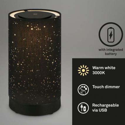 Briloner 7449-015 - LED Dimmerabile per esterni touch lampada STARRY SKY LED/3W/5V IP44 nero