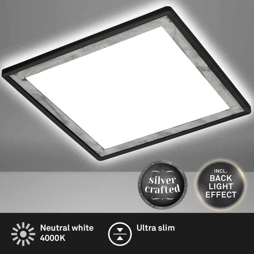 Briloner 7457-414 - Plafoniera LED SLIM LED/18W/230V 4000K 29x29 cm nero