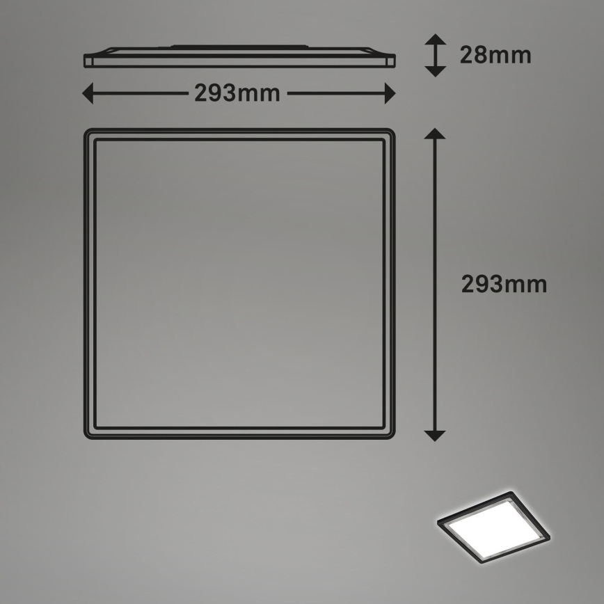 Briloner 7457-414 - Plafoniera LED SLIM LED/18W/230V 4000K 29x29 cm nero