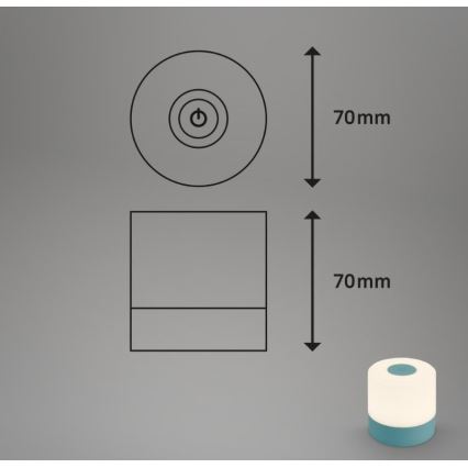 Briloner 7461010 - Lampada da tavolo LED Dimmerabile ricaricabile per esterni LED/2W/5V IP44 1200 mAh blu
