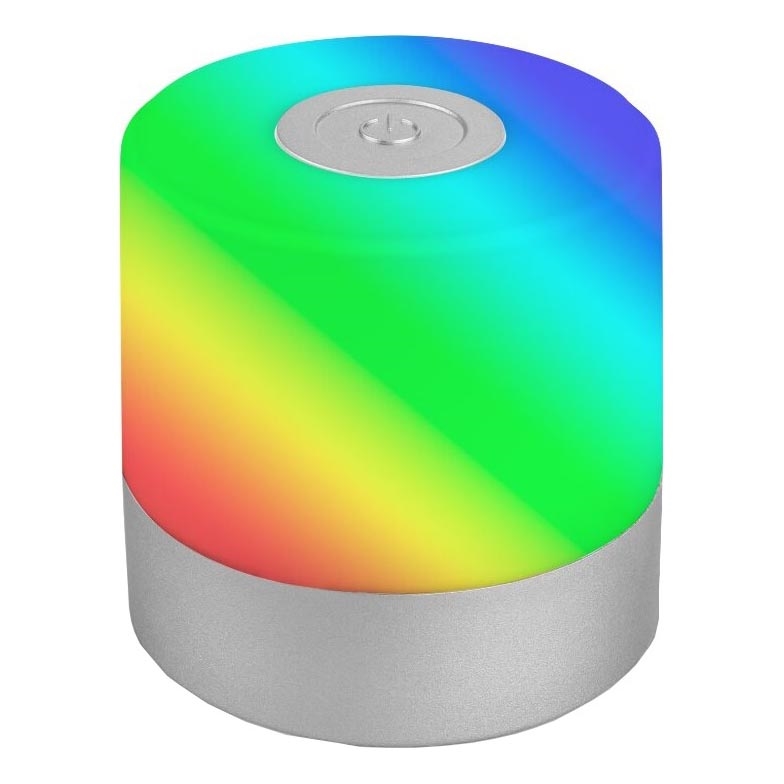 Briloner 7462014 - Lampada da tavolo a LED RGB ricaricabile per esterni LED/1,5W/5V IP44 1200 mAh cromo opaco
