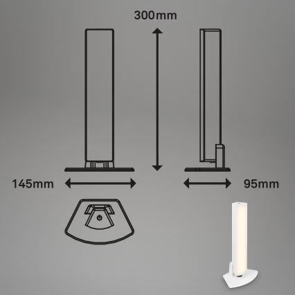 Briloner 7474-016 - Lampada da tavolo a LED Dimmerabile touch ricaricabile per esterni 2in1 LED/7W/5V 2x2200 mAh USB 3000K IP44 bianco