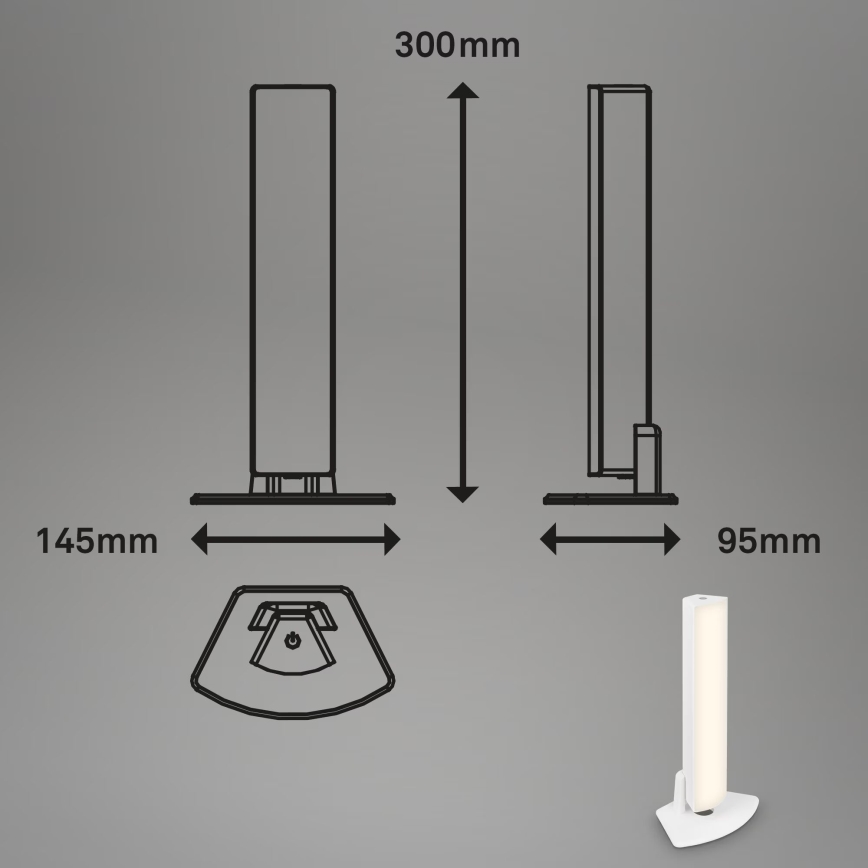 Briloner 7474-016 - Lampada da tavolo a LED Dimmerabile touch ricaricabile per esterni 2in1 LED/7W/5V 2x2200 mAh USB 3000K IP44 bianco