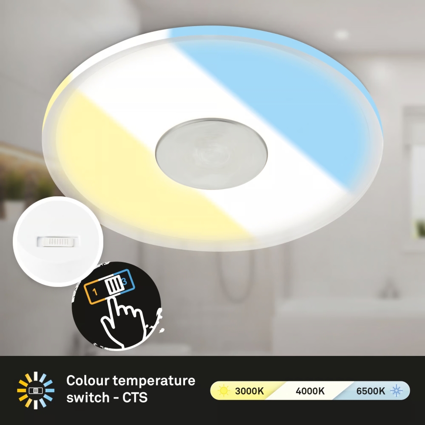 Briloner 7480019 - Plafoniera LED da incasso per bagno LED/6W/230V 3000/4000/6500K IP44 bianca