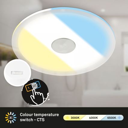 Briloner 7481019 - Plafoniera LED da incasso per bagno LED/12W/230V 3000/4000/6500K IP44 bianca