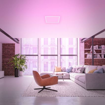 Briloner 7491-016 - Plafoniera SMART LED RGBW dimmerabile 22W/230V 4000K 42x42 cm Wi-Fi Tuya + telecomando