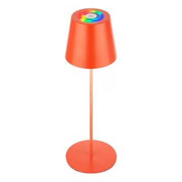 Briloner 7510012 - Lampada da tavolo ricaricabile per esterni LED RGBW dimmerabile CALIDA LED/2,5W/5V IP44 1200 mAh arancione