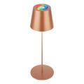 Briloner 7510013 - Lampada da tavolo ricaricabile da esterno dimmerabile LED RGBW CALIDA LED/2,5W/5V IP44 1200 mAh bronzo
