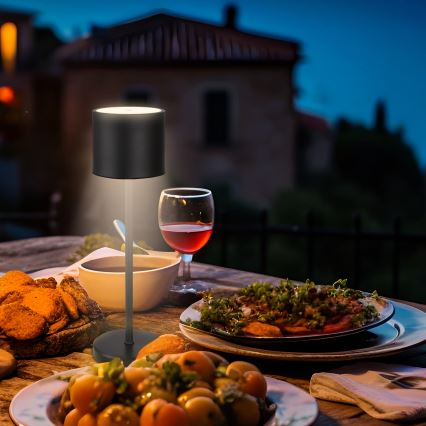 Briloner 7521015 - Lampada da tavolo LED ricaricabile dimmerabile per esterni SIGO LED/2,5W/5V IP44 2600 mAh nera