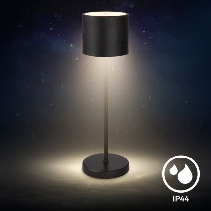 Briloner 7521015 - Lampada da tavolo LED ricaricabile dimmerabile per esterni SIGO LED/2,5W/5V IP44 2600 mAh nera