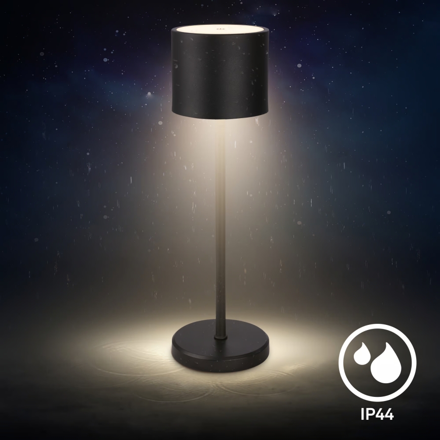 Briloner 7521015 - Lampada da tavolo LED ricaricabile dimmerabile per esterni SIGO LED/2,5W/5V IP44 2600 mAh nera