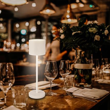 Briloner 7521016 - Lampada da tavolo LED dimmerabile ricaricabile per esterni SIGO LED/2,5W/5V IP44 2600 mAh bianca