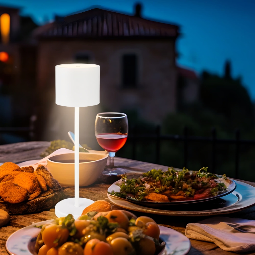 Briloner 7521016 - Lampada da tavolo LED dimmerabile ricaricabile per esterni SIGO LED/2,5W/5V IP44 2600 mAh bianca
