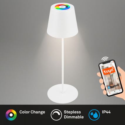 Briloner 7559016 - Lampada da tavolo ricaricabile dimmerabile per esterni LED RGB COLORIS LED/3,5W/5V IP44 2000 mAh Wi-Fi Tuya