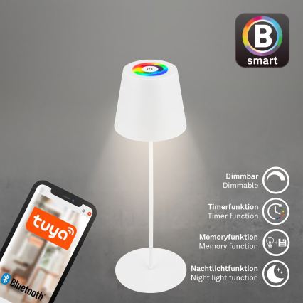 Briloner 7559016 - Lampada da tavolo ricaricabile dimmerabile per esterni LED RGB COLORIS LED/3,5W/5V IP44 2000 mAh Wi-Fi Tuya