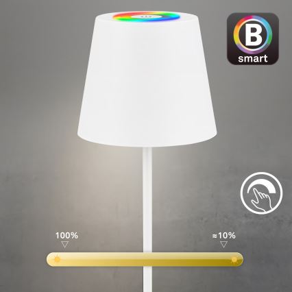 Briloner 7559016 - Lampada da tavolo ricaricabile dimmerabile per esterni LED RGB COLORIS LED/3,5W/5V IP44 2000 mAh Wi-Fi Tuya