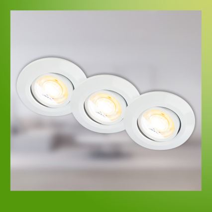 Briloner 7586036 - Set di 3 faretti LED da incasso per bagno KLIRA LED/4,9W/230V 2500/3000/4000K IP23 bianchi