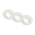 Briloner 7586036 - SET da 3 faretti LED da incasso per bagno KLIRA 1xLED/4,9W/230V 2500/3000/4000K IP23 bianchi