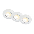 Briloner 7586036 - Set da 3 lampade da incasso per bagno KLIRA LED/4,9W/230V 2500/3000/4000K IP23 bianco