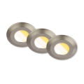 Briloner 7588032 - Set da 3 faretti da incasso LED per bagno KLIRA LED/4,9W/230V 2500/3000/4000K IP44 cromo opaco