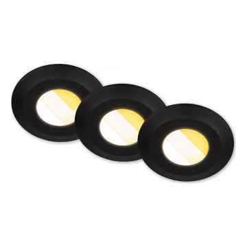 Briloner 7588035 - SET 3x faretti da incasso LED per bagno KLIRA LED/4,9W/230V 2500/3000/4000K IP44 nero