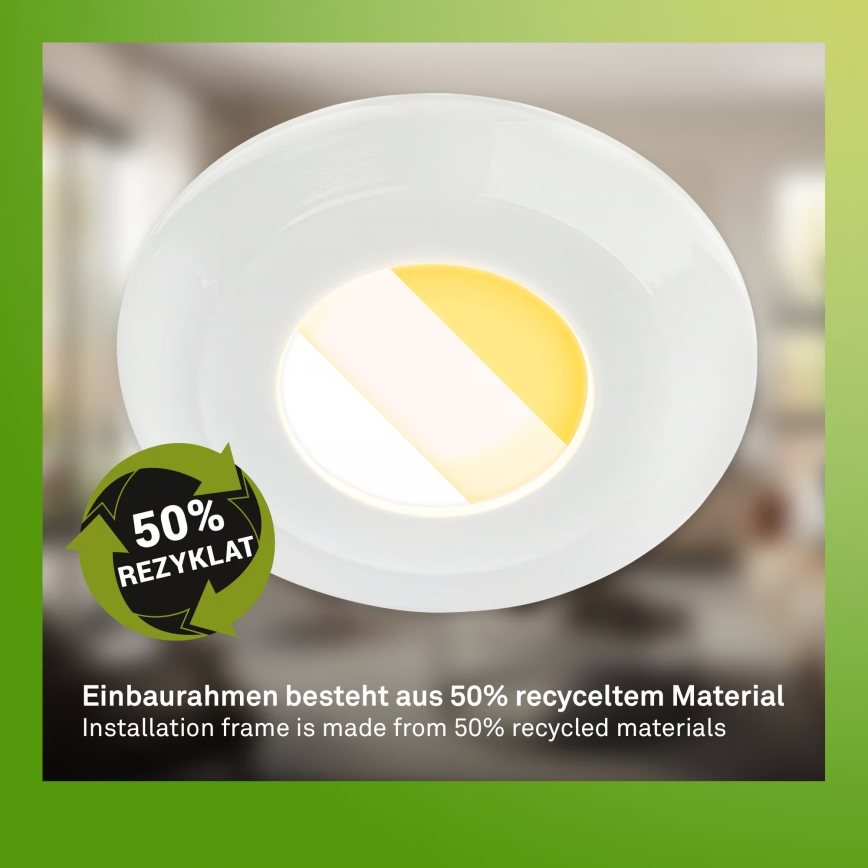 Briloner 7588036 - Set da 3 faretti LED da incasso per bagno KLIRA LED/4,9W/230V 2500/3000/4000K IP44 bianco