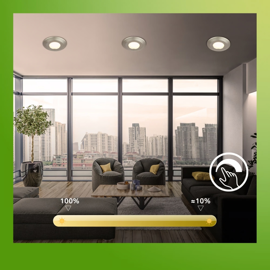 Briloner 7589032 - SET da 3 faretti LED da incasso per bagno dimmerabili KLIRA 1xLED/4,9W/230V IP44 cromo opaco