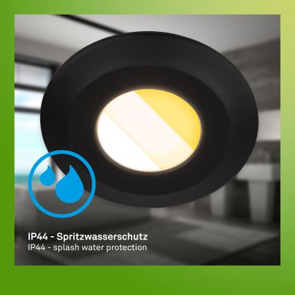 Briloner 7589035 - Set di 3 faretti da incasso LED dimmerabili per bagno KLIRA 1xLED/4,9W/230V 2500/3000/4000K IP44 nero