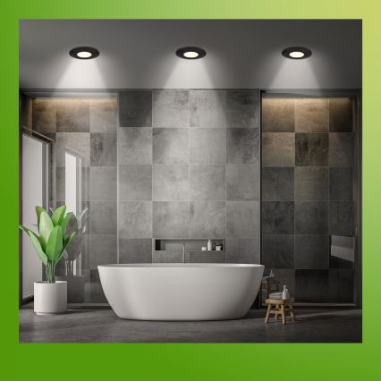 Briloner 7589035 - Set di 3 faretti LED dimmerabili per bagno da incasso KLIRA LED/4,9W/230V 2500/3000/4000K IP44 nero