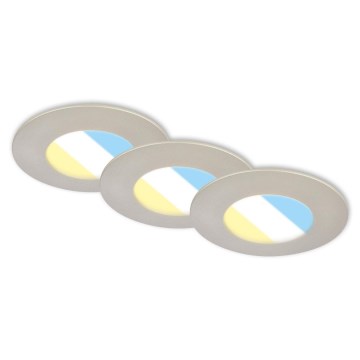 Briloner 7598032 - SET 3x Lampada LED da incasso per bagni LED/4,9W/230V IP44 2700/4000/6500K cromo opaco