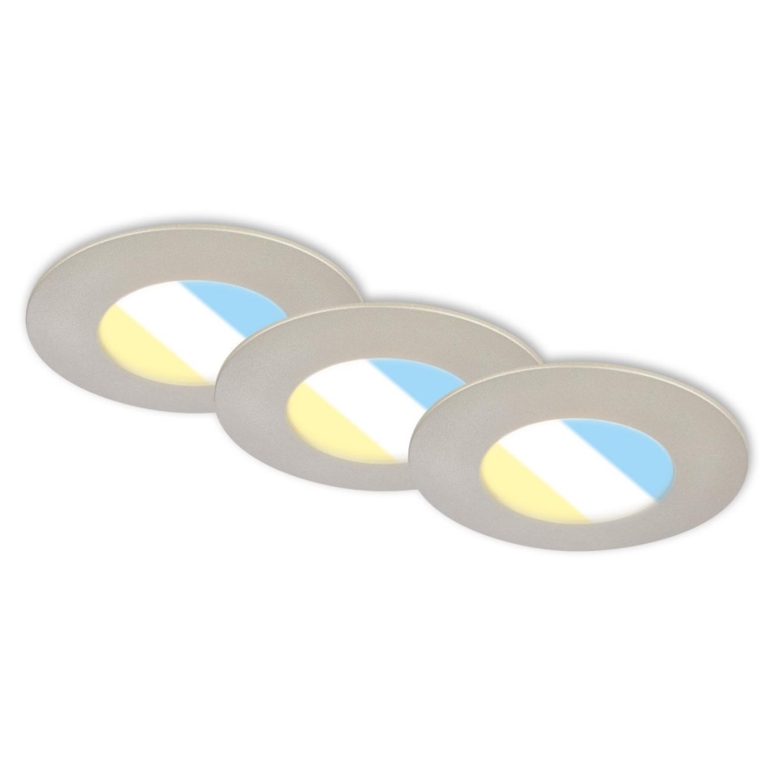 Briloner 7598032 - SET 3x Lampada LED da incasso per bagni LED/4,9W/230V IP44 2700/4000/6500K cromo opaco